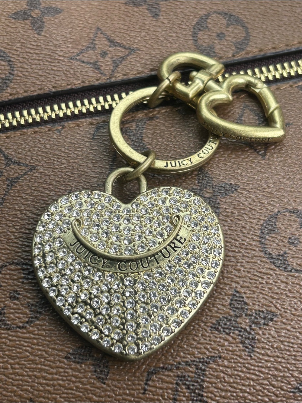 💛Y2K Day Dreamer Vintage Juicy Couture Heart Charm Keychain bag embellishment ~💛